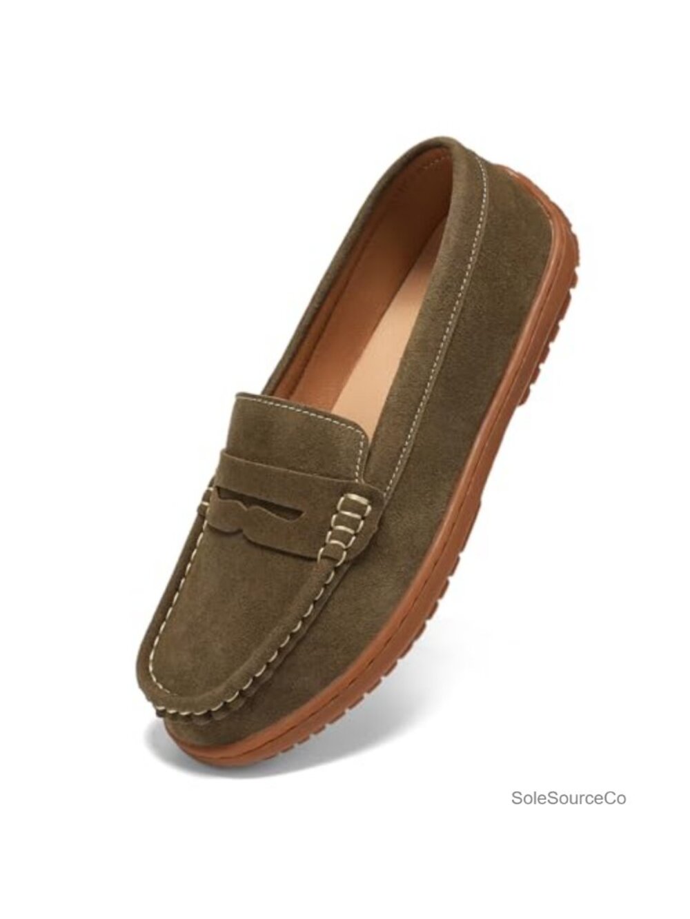 Women's Suede Penny Loafers Slip-On Memory Foam Business Casual Work Shoes
